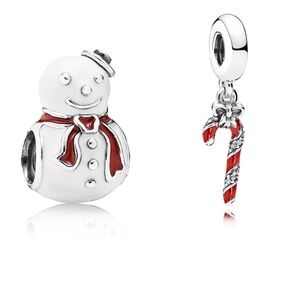 Authentic Pandora Charms - Snowman & Candy Cane